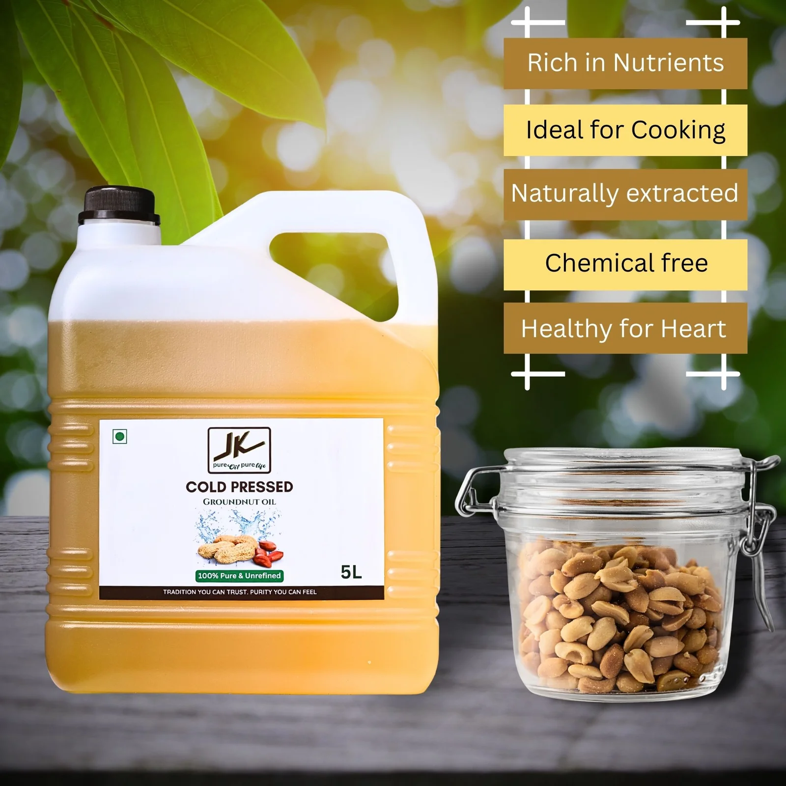 Cold Pressed Groundnut Oil 5L CAN
